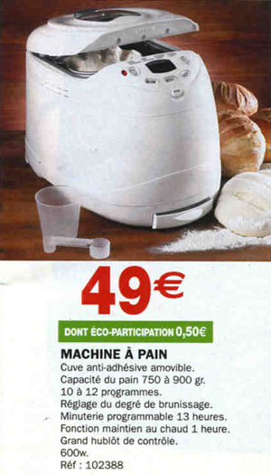 Machine à pain à moins de 50 euros à Hyper U