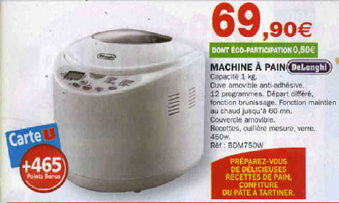 Machine àpain Delonghi àmoins de 70 euros