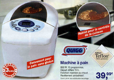 Machine àpain Quigg chez Aldi àmoins de 40 euros