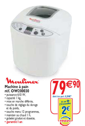Machine Moulinex àCora àmoins de 80 euros