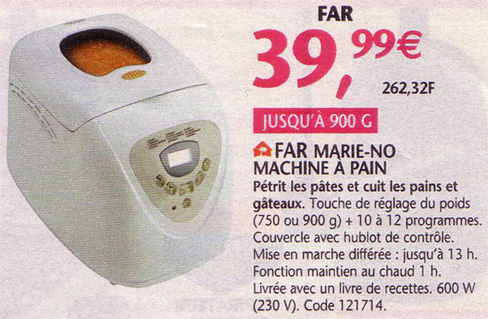 Une machine àpetit prix chez Confo